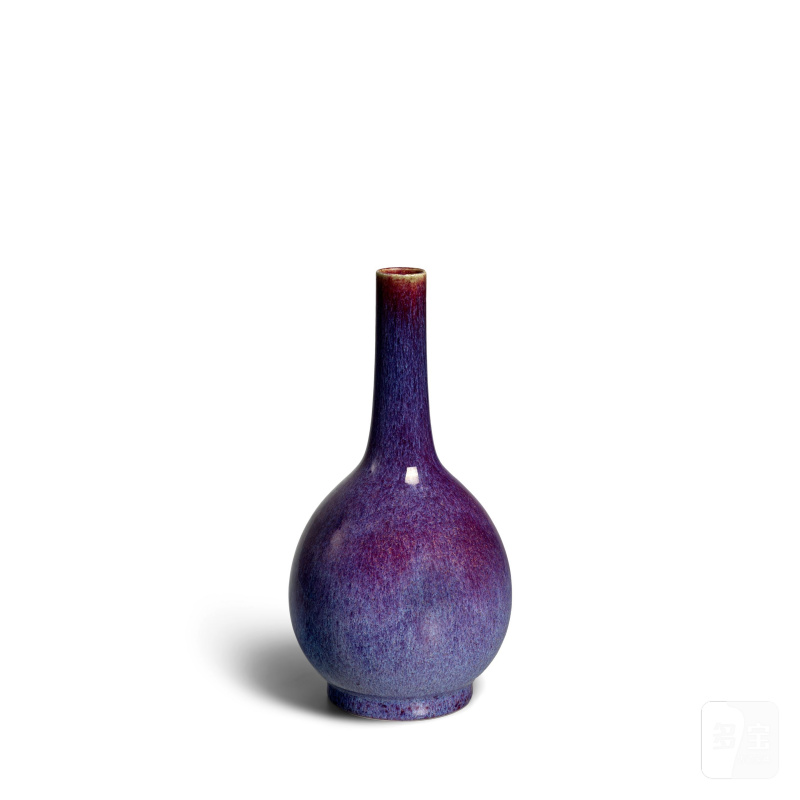 十八世紀 窰變釉長頸瓶 | A FLAMBÉ-GLAZED BOTTLE VASE